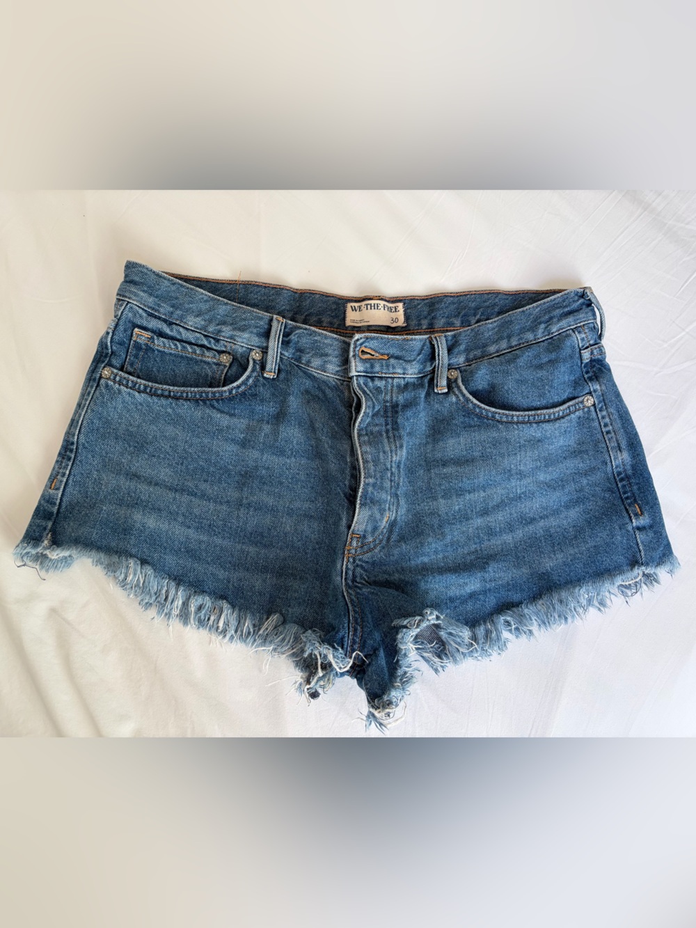 Free People We The Free Button Fly Denim Cotton Cut Off Shorts Women’s Size 30